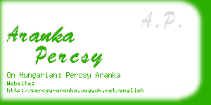 aranka percsy business card